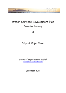 Water Services Development Plan  City of Cape Town of