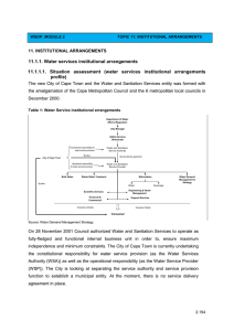 11.1.1. Water services institutional arrangements