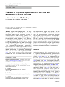 Usefulness of 10 genomic regions in soybean associated with