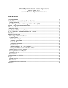 2011-12 Report of the Faculty Athletics Representative Lisa K. Jepsen, Ph.D.
