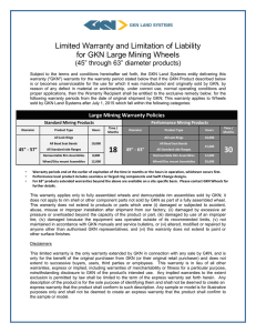 Limited Warranty and Limitation of Liability for GKN Large Mining Wheels