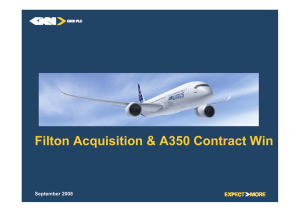 Filton Acquisition &amp; A350 Contract Win September 2008