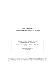 Yale University Department of Computer Science