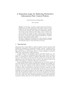 A Separation Logic for Enforcing Declarative Information Flow Control Policies