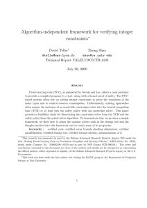 Algorithm-independent framework for verifying integer constraints