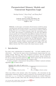 Parameterized Memory Models and Concurrent Separation Logic Rodrigo Ferreira , Xinyu Feng