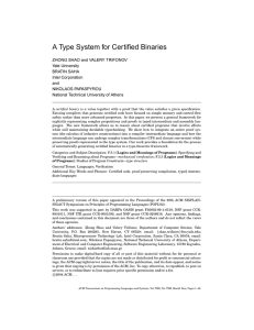 A Type System for Certified Binaries