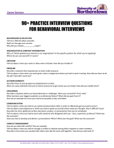 90+ PRACTICE INTERVIEW QUESTIONS FOR BEHAVIORAL INTERVIEWS