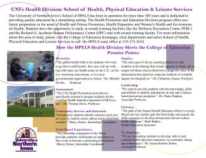 UNI’s Health Division: School of  Health, Physical Education &amp;...
