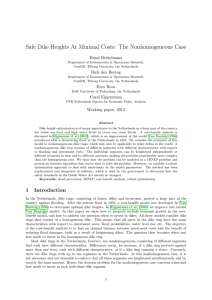 Safe Dike Heights At Minimal Costs: The Nonhomogeneous Case Ruud Brekelmans