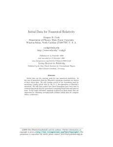 Initial Data for Numerical Relativity