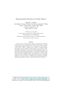 Experimental Searches for Dark Matter