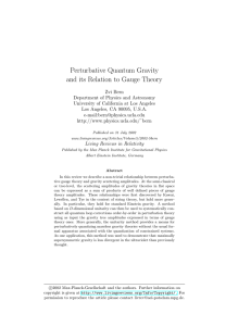 Perturbative Quantum Gravity and its Relation to Gauge Theory