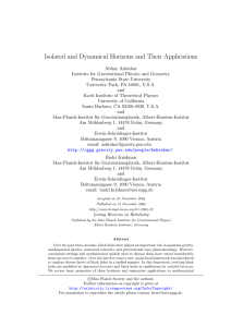 Isolated and Dynamical Horizons and Their Applications