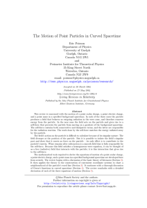 The Motion of Point Particles in Curved Spacetime