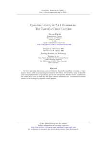 Quantum Gravity in 2 + 1 Dimensions: Steven Carlip