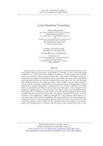 Loop Quantum Cosmology Martin Bojowald Living Rev. Relativity, 8, (2005), 11