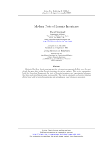 Modern Tests of Lorentz Invariance David Mattingly