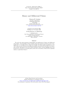 Binary and Millisecond Pulsars Duncan R. Lorimer
