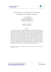 Low-Frequency Gravitational Wave Searches Using Spacecraft Doppler Tracking J. W. Armstrong