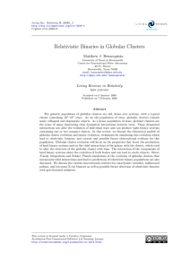 Relativistic Binaries in Globular Clusters Matthew J. Benacquista