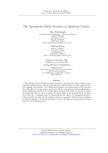 The Asymptotic Safety Scenario in Quantum Gravity Max Niedermaier