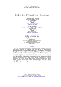 The Evolution of Compact Binary Star Systems Konstantin A. Postnov