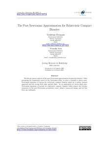 The Post-Newtonian Approximation for Relativistic Compact Binaries Toshifumi Futamase
