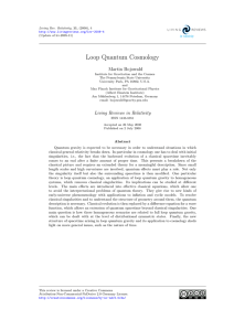 Loop Quantum Cosmology Martin Bojowald