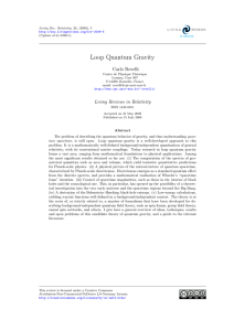 Loop Quantum Gravity Carlo Rovelli