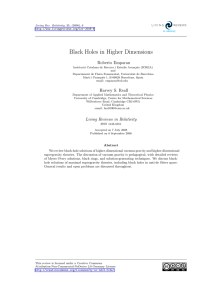 Black Holes in Higher Dimensions Roberto Emparan