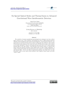 On Special Optical Modes and Thermal Issues in Advanced Jean-Yves Vinet