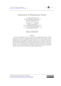 Quantization of Midisuperspace Models J. Fernando Barbero G.