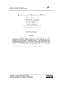 Quantization of Midisuperspace Models J. Fernando Barbero G.