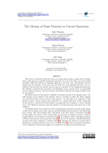 The Motion of Point Particles in Curved Spacetime Eric Poisson