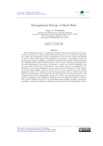 Entanglement Entropy of Black Holes Sergey N. Solodukhin