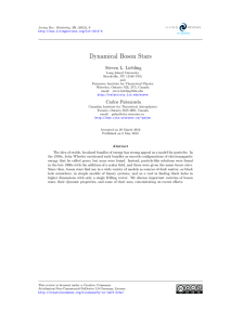 Dynamical Boson Stars Steven L. Liebling
