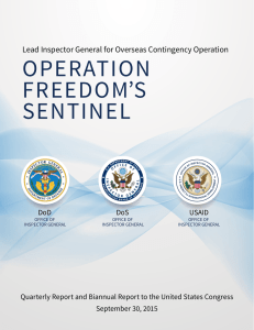 OPERATION FREEDOM’S SENTINEL Lead Inspector General for Overseas Contingency Operation