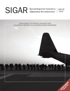 sigar Special Inspector General  Afghanistan Reconstruction
