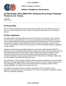 (U) Worldwide: New 2009-H1N1 Influenza Virus Poses Potential (U) Scope Note