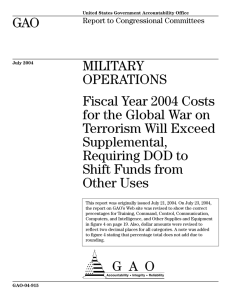 GAO MILITARY OPERATIONS Fiscal Year 2004 Costs