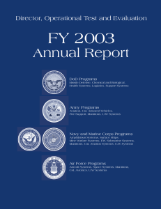FY 2003 Annual Report Director, Operational Test and Evaluation DoD Programs