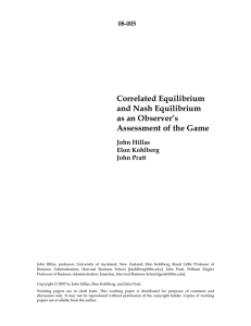 Correlated Equilibrium and Nash Equilibrium as an Observer’s Assessment of the Game