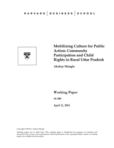 Mobilizing Culture for Public Action: Community Participation and Child