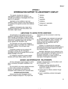 INTERROGATION SUPPORT TO LOW-INTENSITY CONFLICT • APPENDIX I