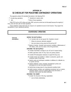 S2 CHECKLIST FOR PEACETIME CONTINGENCY OPERATIONS • APPENDIX M