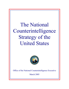 The National Counterintelligence Strategy of the United States