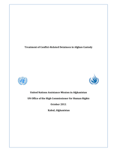   Treatment of Conflict­Related Detainees in Afghan Custody  United Nations Assistance Mission in Afghanistan 