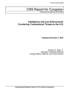 CRS Report for Congress Intelligence and Law Enforcement: Updated December 3, 2001