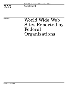 World Wide Web Sites Reported by Federal Organizations